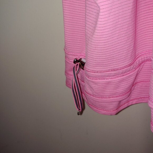Lululemon Run: Back On Track Tank Pink Shell Classic Stripe White Pink  Sz 10 - Picture 4 of 6